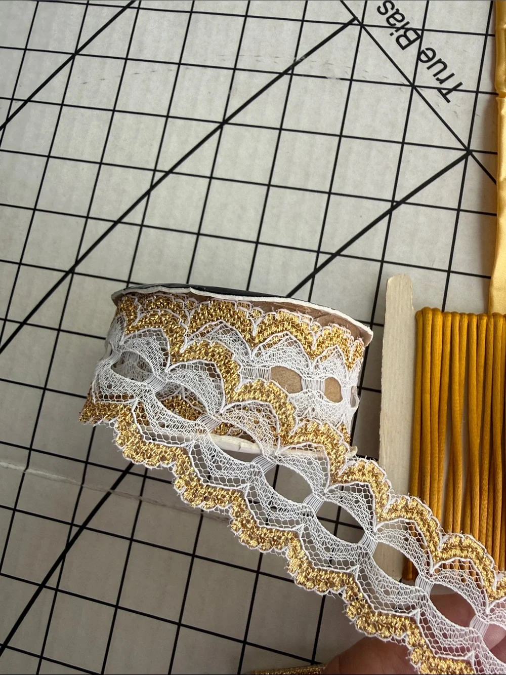 Vintage Gold Trim Ribbon Lace Wright’s Metallic Braid Craft Sewing Lot Satin